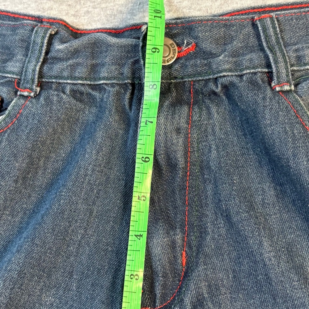 Refuse Premium Denim Mens Jeans Size 36-Tag Red Green Contrast Stitching Relaxed - Picture 10 of 14